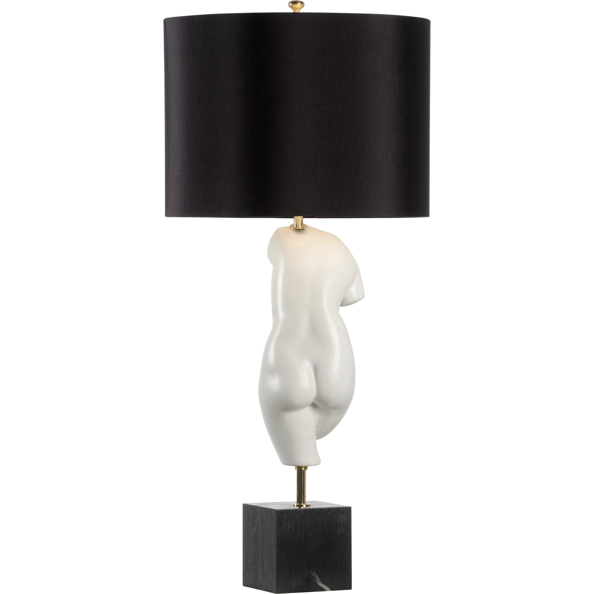 Peitho Lamp by Wildwood in white glaze, black. Made from unique in a modern style.