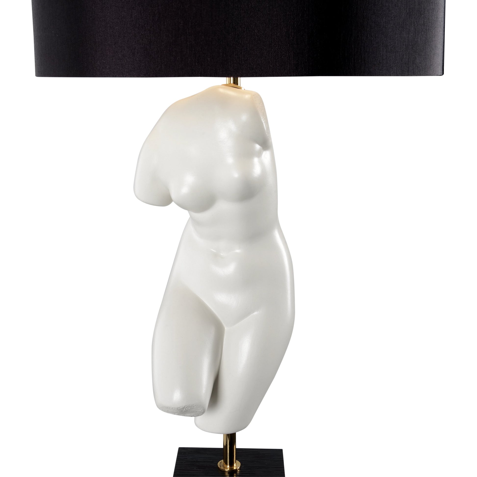 Peitho Lamp by Wildwood in white glaze, black. Made from unique in a modern style.