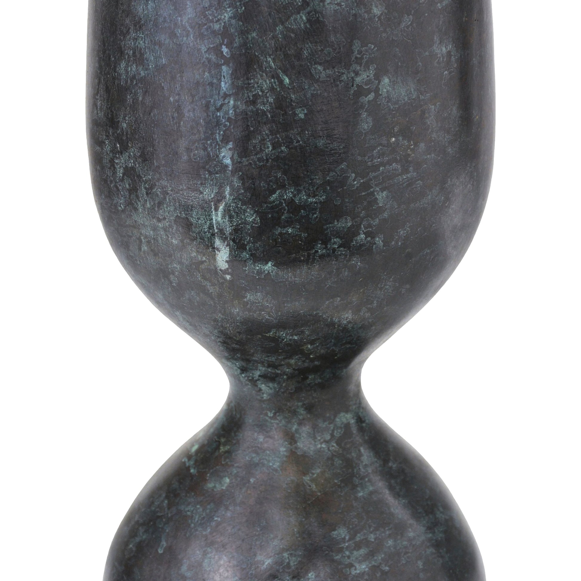 Luganzo Bronze Vase by Currey and Company in jade green, gold. Made from bronze in a modern style.