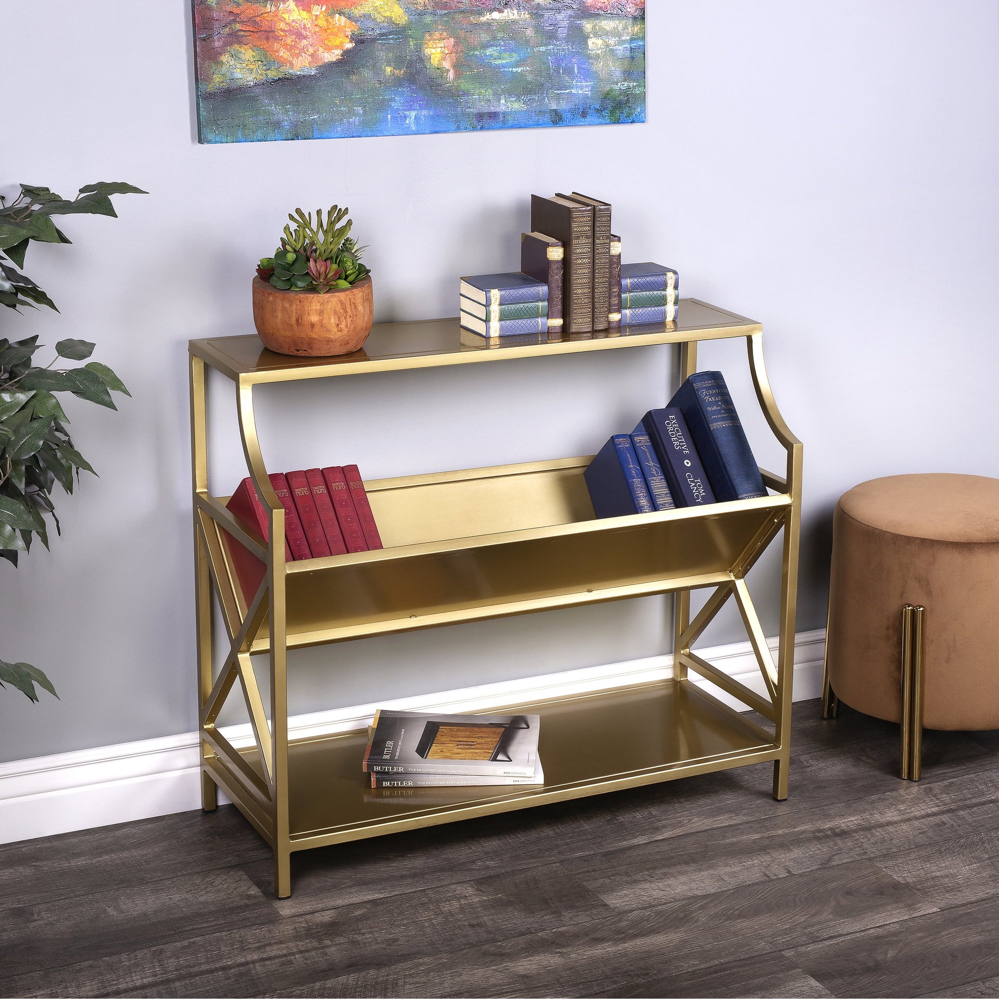 Keats Librarie Bookcase by Butler Specialty Company. Made from iron in a modern style.
