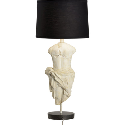 Roman Emperor Statue Lamp by Wildwood in antique stone, black. Made from unique in a modern style.