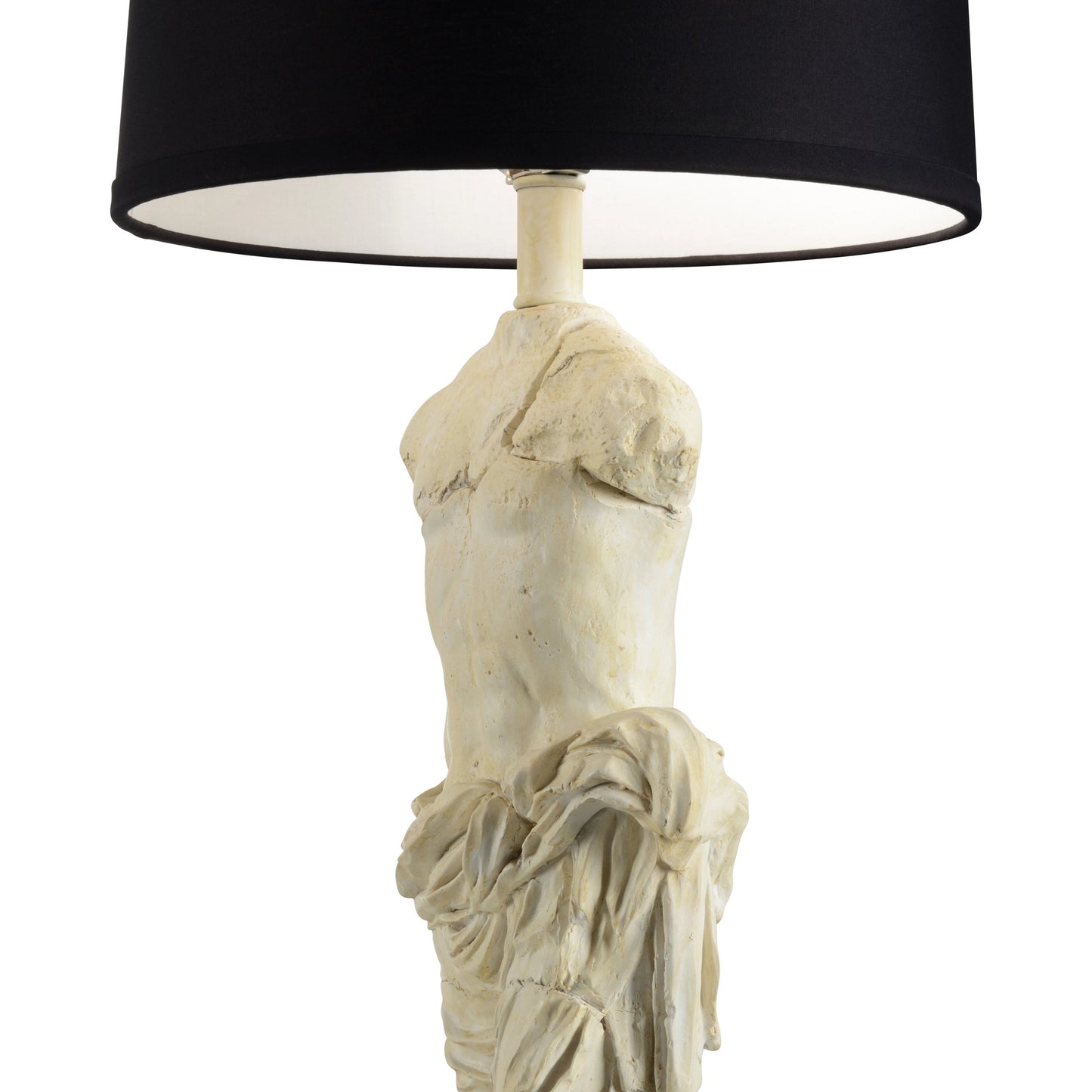 007 SI-2104381 | Closeup | Roman Emperor Statue Lamp by Wildwood in antique stone, black. Made from unique in a modern style.