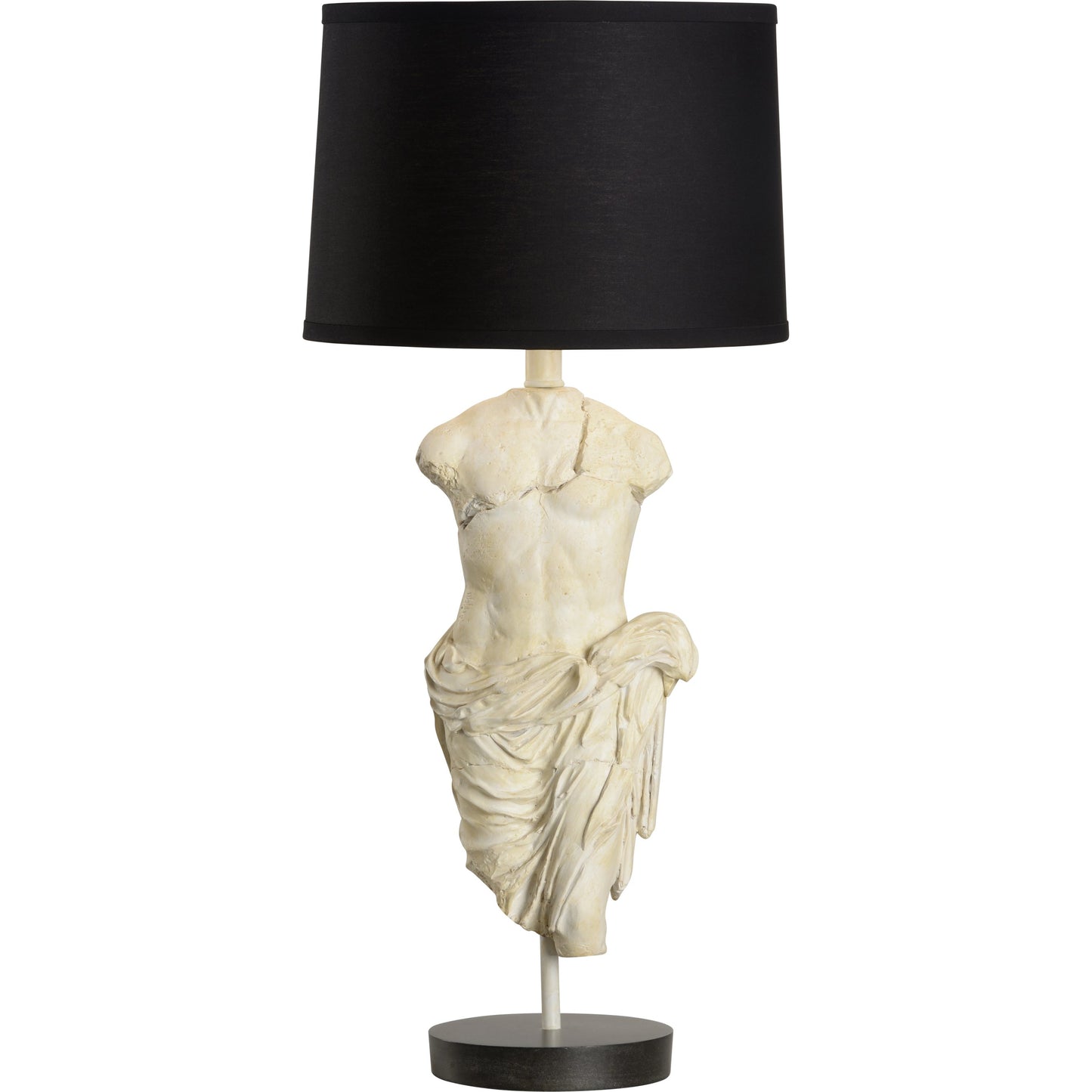 001 SI-2104381 | Primary Silo | Roman Emperor Statue Lamp by Wildwood in antique stone, black. Made from unique in a modern style.