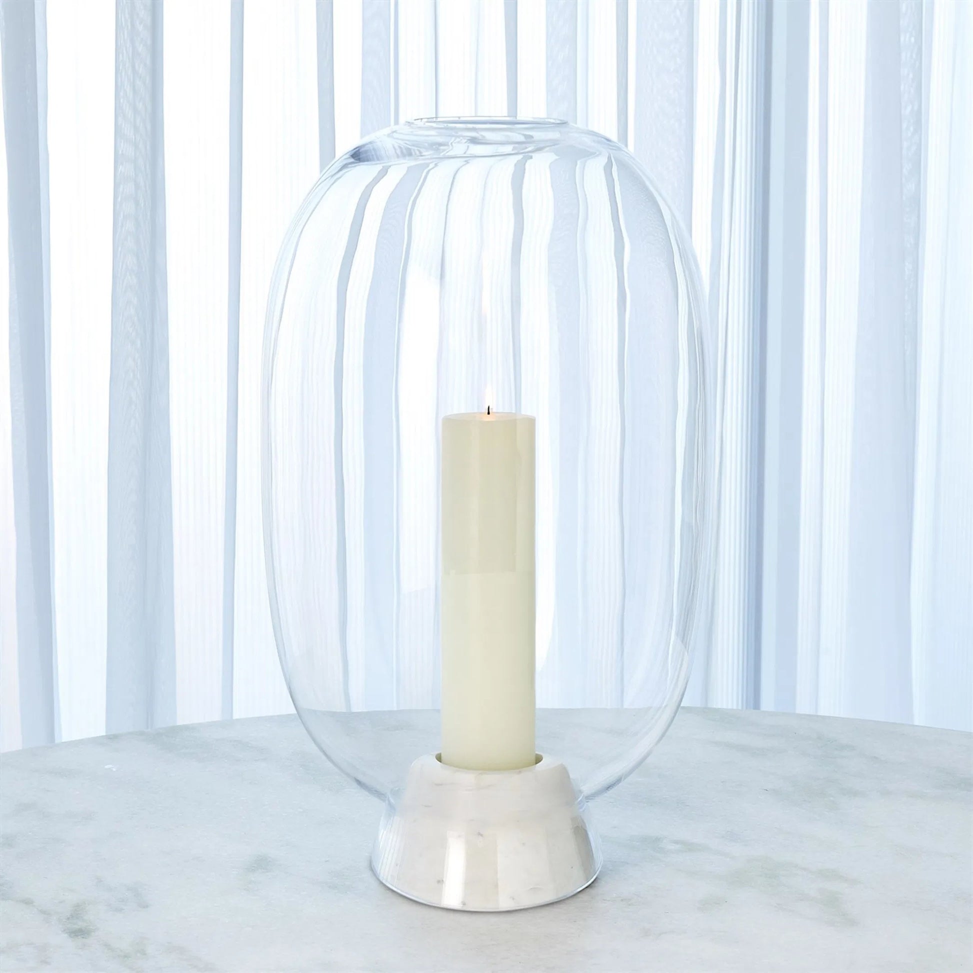 Marble Cone Hurricane by Global Views in black and marble. Made from unique in a transitional style.