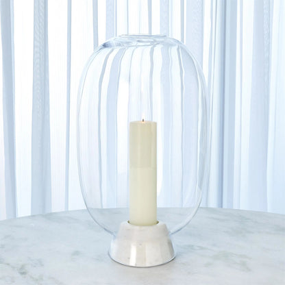 Marble Cone Hurricane by Global Views in black and marble. Made from unique in a transitional style.