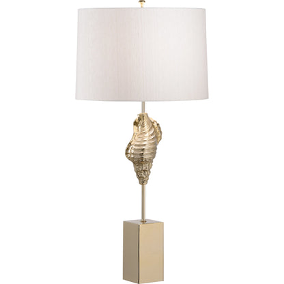 Gold Shell Wishes Lamp by Wildwood in polished brass. Made from unique in a modern style.