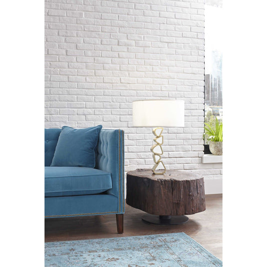 Pebble Table Lamp by Phillips Collection in gold and brass. Made from metal in a modern style.