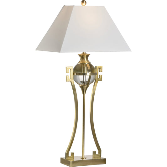 Crystal Keeper Lamp by Wildwood in brass, clear. Made from metal/crystal in a modern style.