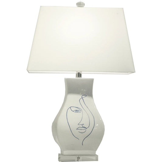 Abstract Portrait I Lamp by Wildwood in white. Made from unique in a unique style.