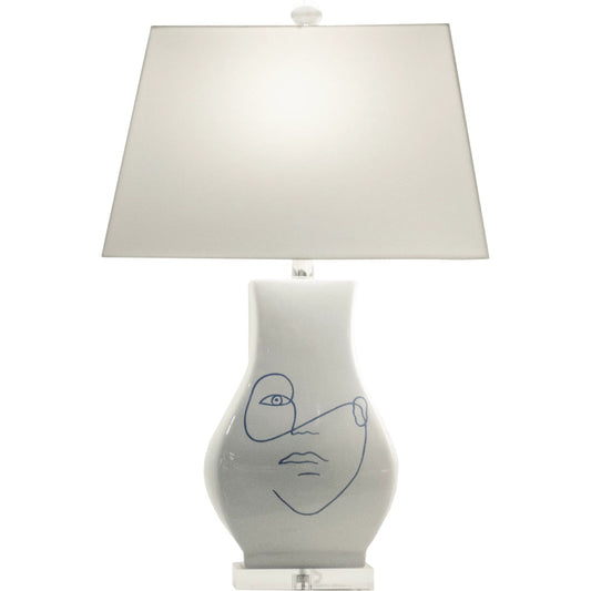 Abstract Portrait II Lamp by Wildwood in white. Made from unique in a unique style.