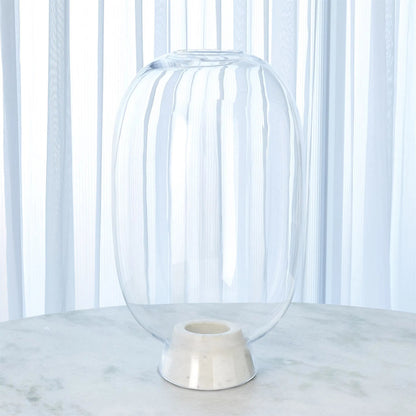 Marble Cone Hurricane by Global Views in black and marble. Made from unique in a transitional style.