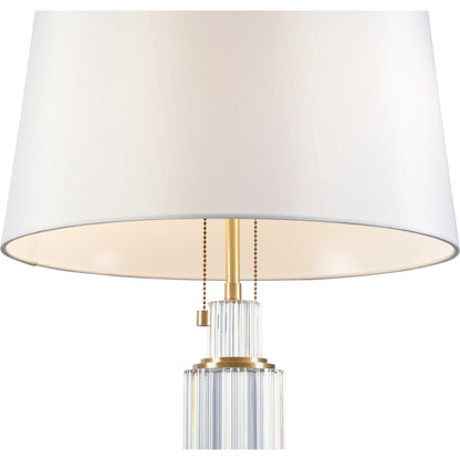 Catania Lamp by Wildwood in clear, antique brass. Made from unique in a modern style.