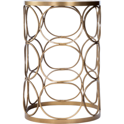 Talulah Oval Marble Accent Table by Butler Specialty Company in gold and metalworks. Made from iron, white marble in a modern style.