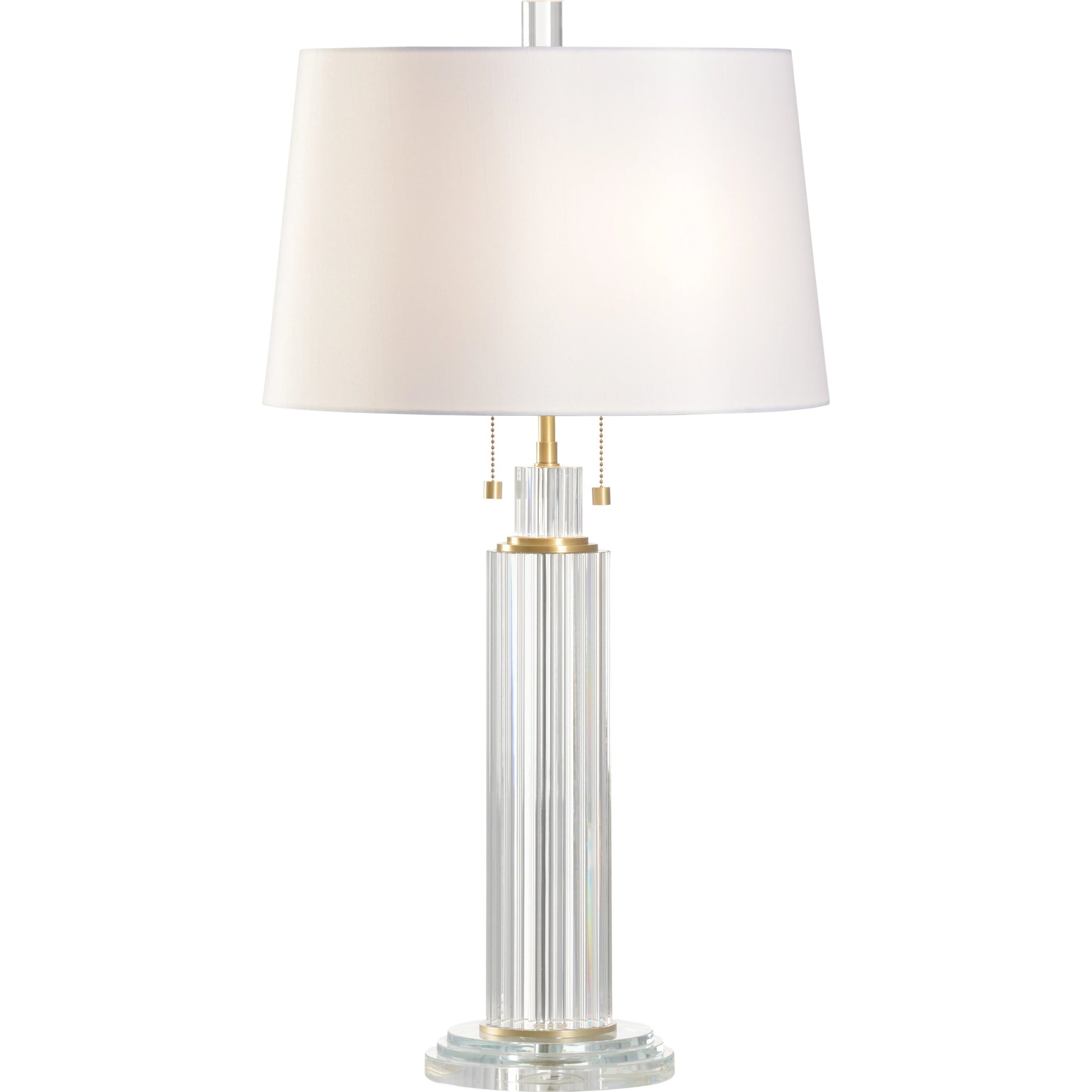Catania Lamp by Wildwood in clear, antique brass. Made from unique in a modern style.
