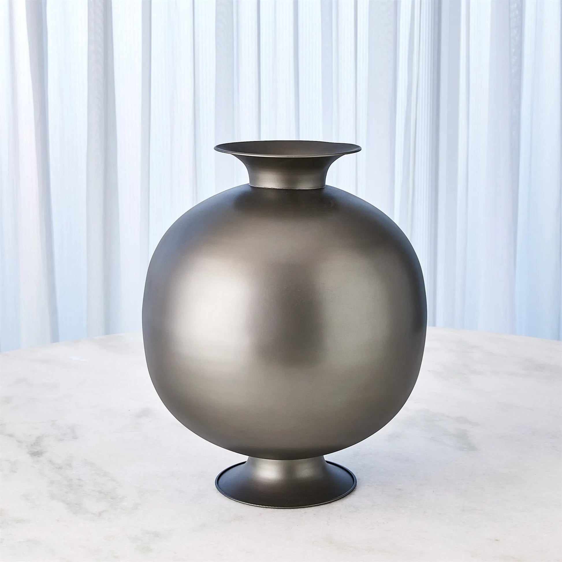 Bronzino Small Orb Vase by Global Views in brass. Made from unique in a modern style.
