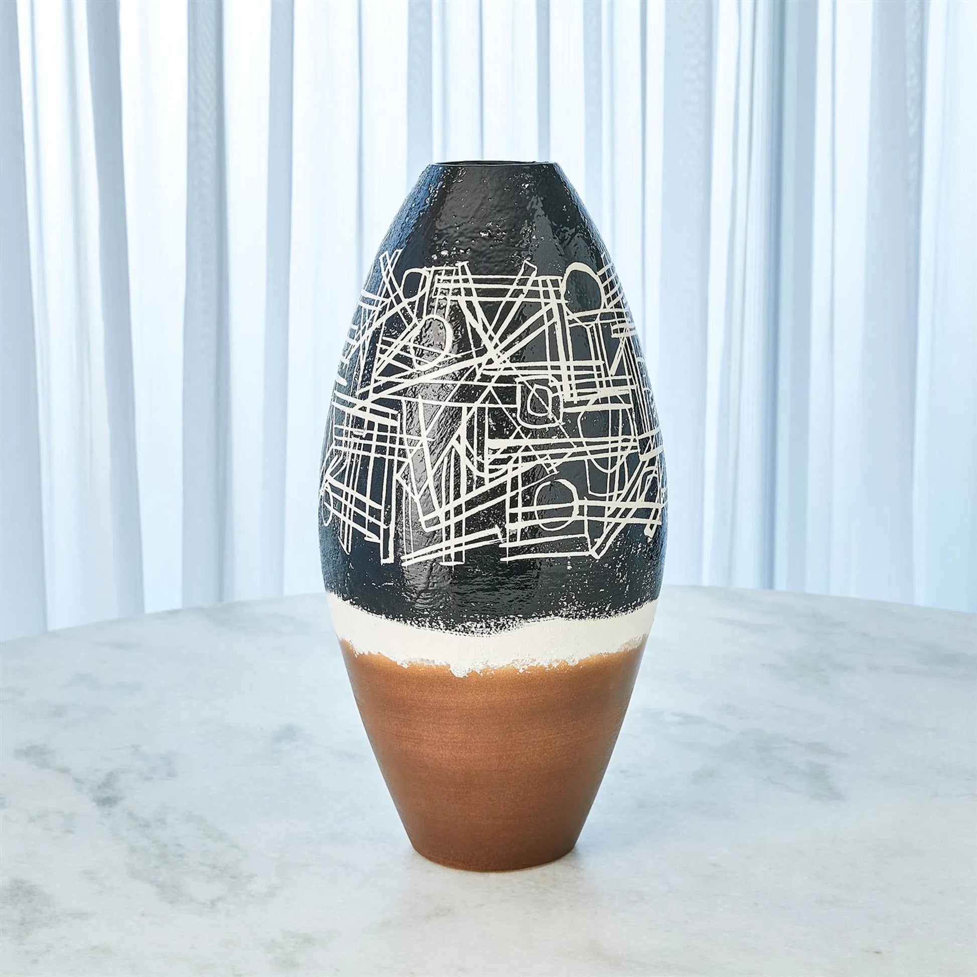 Celebration Vase by Global Views in black, brown. Made from unique in a rustic style.