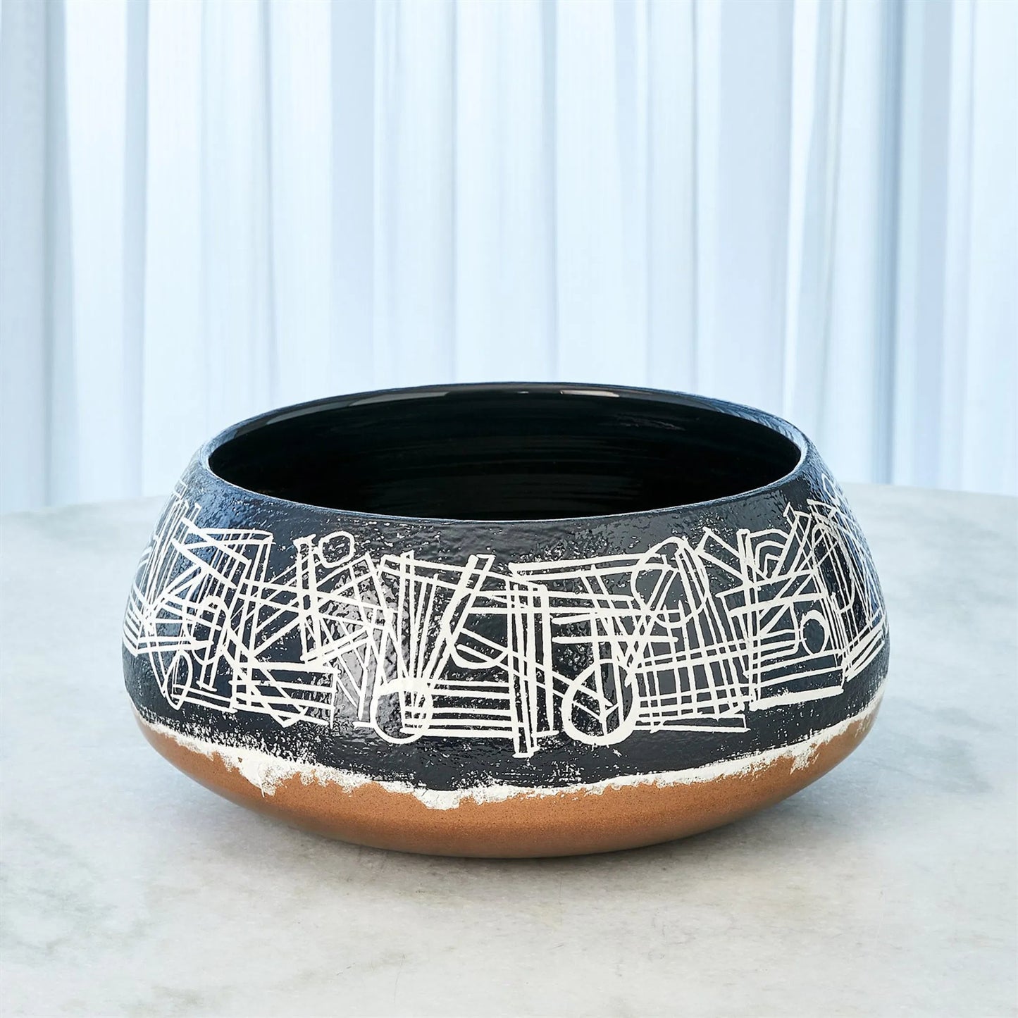 007 SI-2323247 | Lifestyle | Celebration Bowl by Global Views in black, brown. Made from unique in a rustic style.