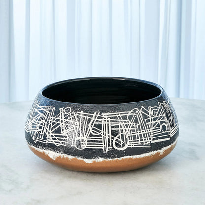 Celebration Bowl by Global Views in black, brown. Made from unique in a rustic style.