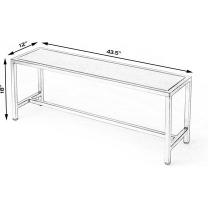 Tribeca Iron Bench by Butler Specialty Company in silver and metalworks. Made from iron in a modern style.