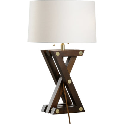 Zander Table Lamp by Wildwood in walnut. Made from unique in a modern style.