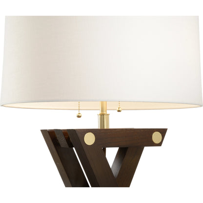 Zander Table Lamp by Wildwood in walnut. Made from unique in a modern style.