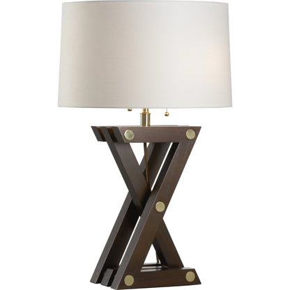 Zander Table Lamp by Wildwood in walnut. Made from unique in a modern style.