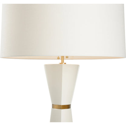 Zuri Floor Lamp by Wildwood in off white, antique brass. Made from unique in a modern style.