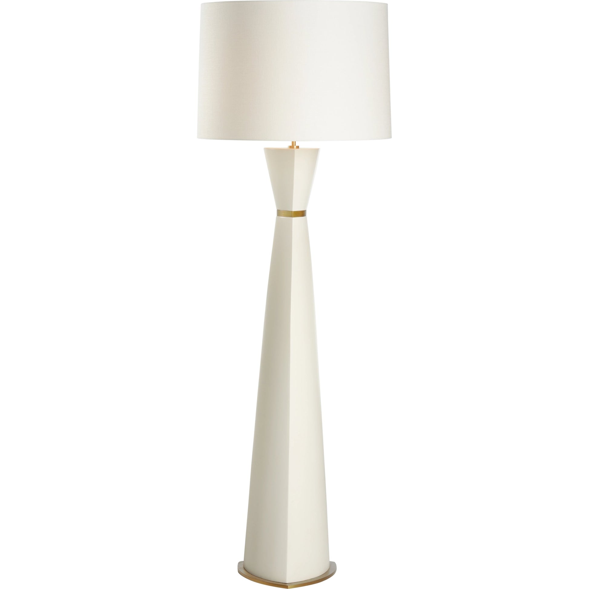 Zuri Floor Lamp by Wildwood in off white, antique brass. Made from unique in a modern style.