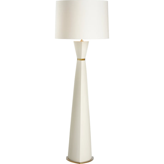 Zuri Floor Lamp by Wildwood in off white, antique brass. Made from unique in a modern style.