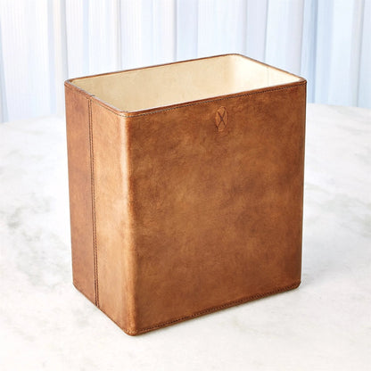 Signature Tobacco Covered Box by Global Views in tobacco and leather. Made from unique in a traditional style.