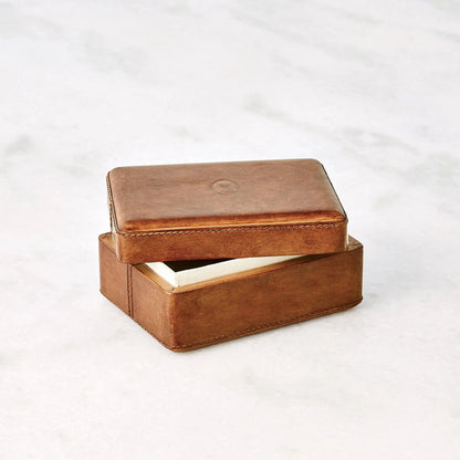 Signature Tobacco Covered Box by Global Views in tobacco and leather. Made from unique in a traditional style.