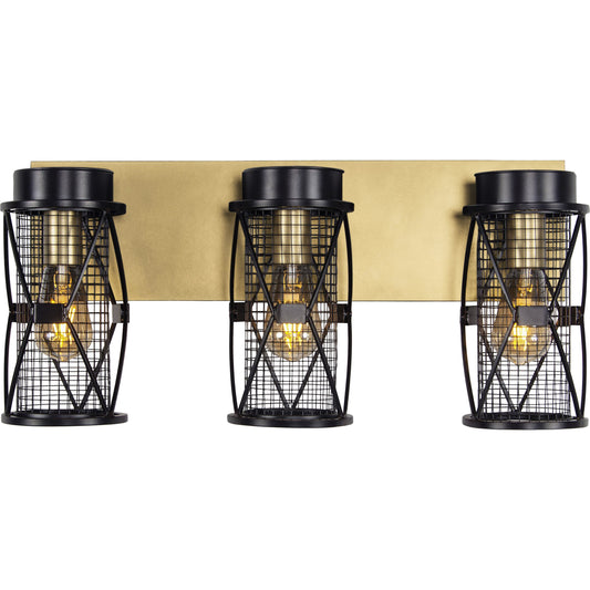 Harlequin Bath Fixture by Varaluz in warm bronze, gold. Made from unique in a rustic style.