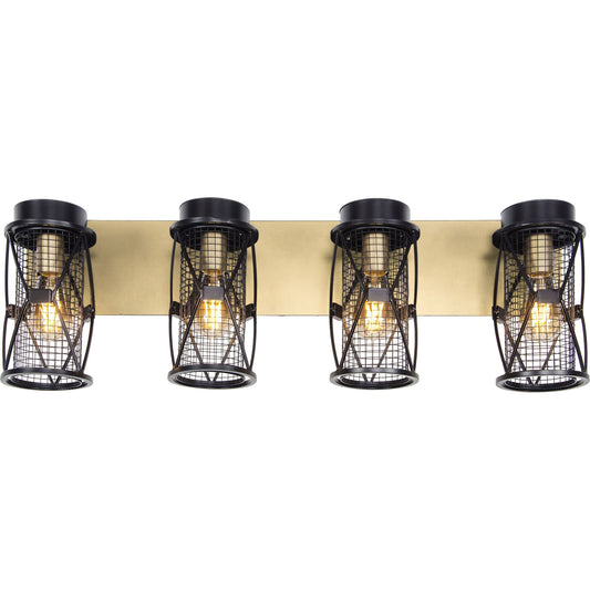 Harlequin Bath Fixture by Varaluz in warm bronze, gold. Made from unique in a rustic style.
