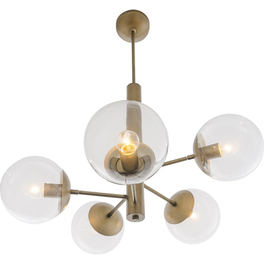 Mid-Century Chandelier by Varaluz. Made from unique in a transitional style.