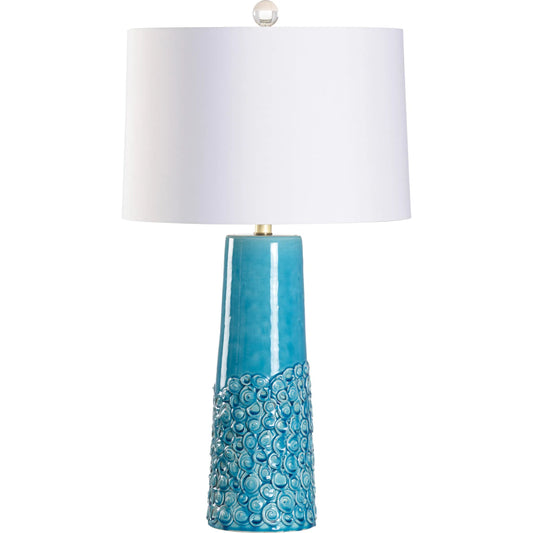 Hvar Lamp by Wildwood in crackled turquoise glaze. Made from unique in a unique style.