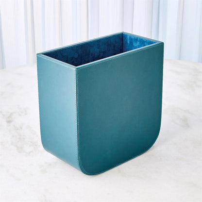 Radius Edge Leather Wastebasket by Global Views. Made from unique in a transitional style.
