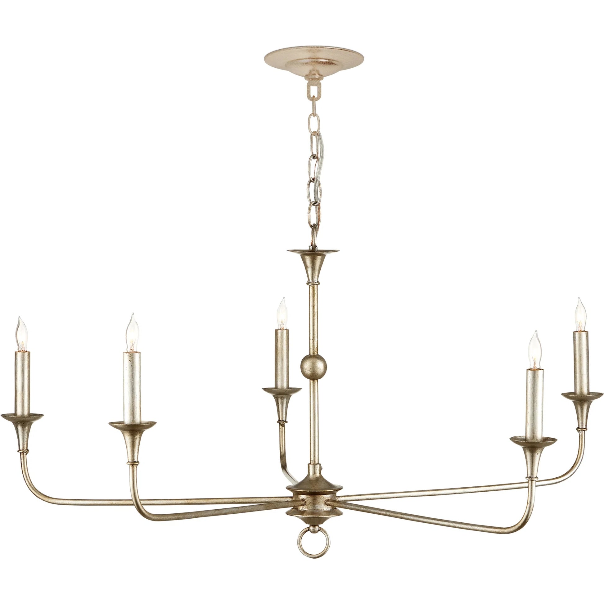 Nottaway Chandelier by Currey and Company. Made from wrought iron in a modern style.