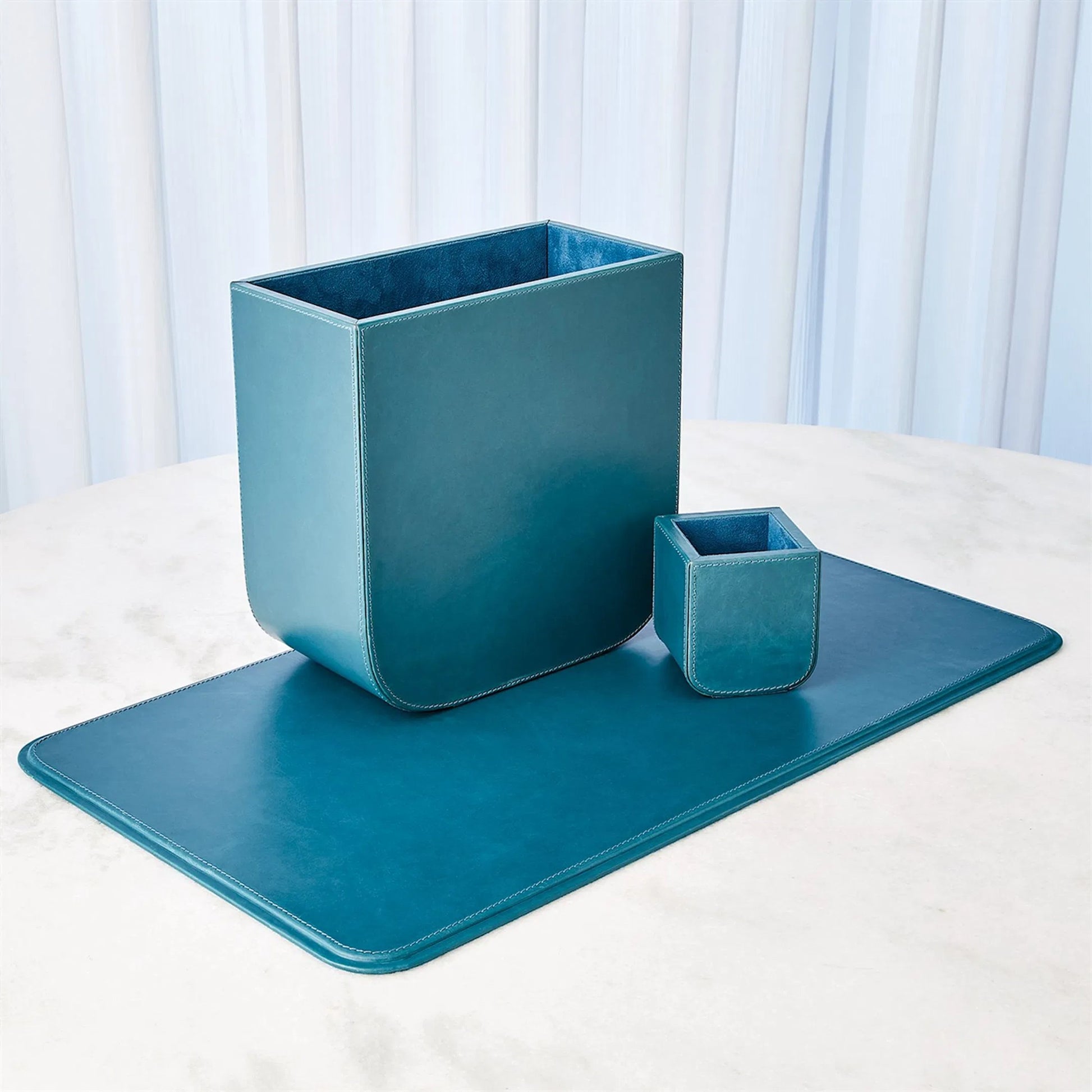 Radius Edge Leather Pencil Cup by Global Views. Made from unique in a transitional style.