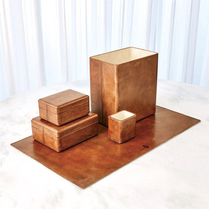 Signature Tobacco Deskpad by Global Views in tobacco and leather. Made from unique in a traditional style.