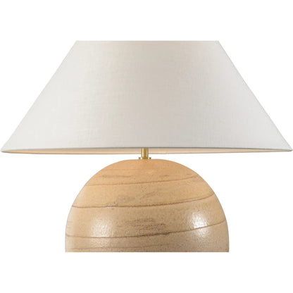Moriko Lamp with Tapered Shade by Wildwood in brown and shiga, brown glaze. Made from unique in a transitional style.