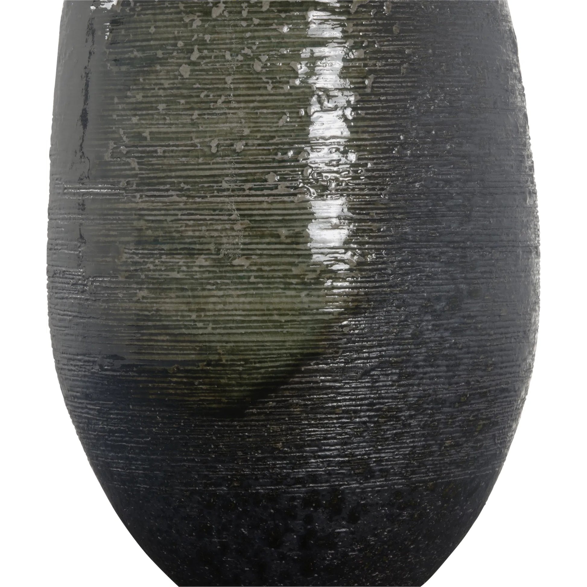 Minato Lamp I by Wildwood in green, brown and shiga, green, brown glaze. Made from unique in a modern style.