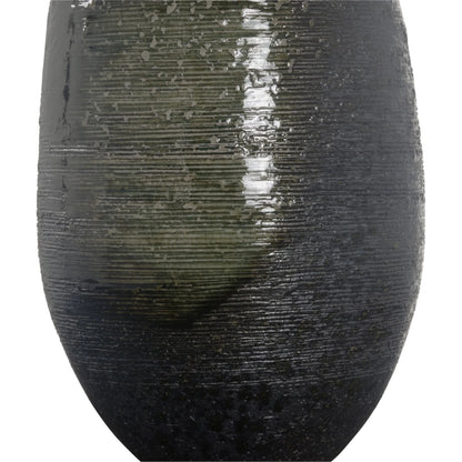 Minato Lamp I by Wildwood in green, brown and shiga, green, brown glaze. Made from unique in a modern style.