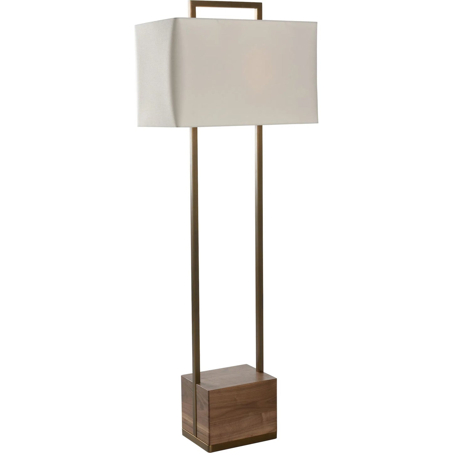 001 SI-2335181 | Primary Silo | Hayes Floor Lamp by Wildwood in brown, gold and walnut, antique brass. Made from unique in a transitional style.