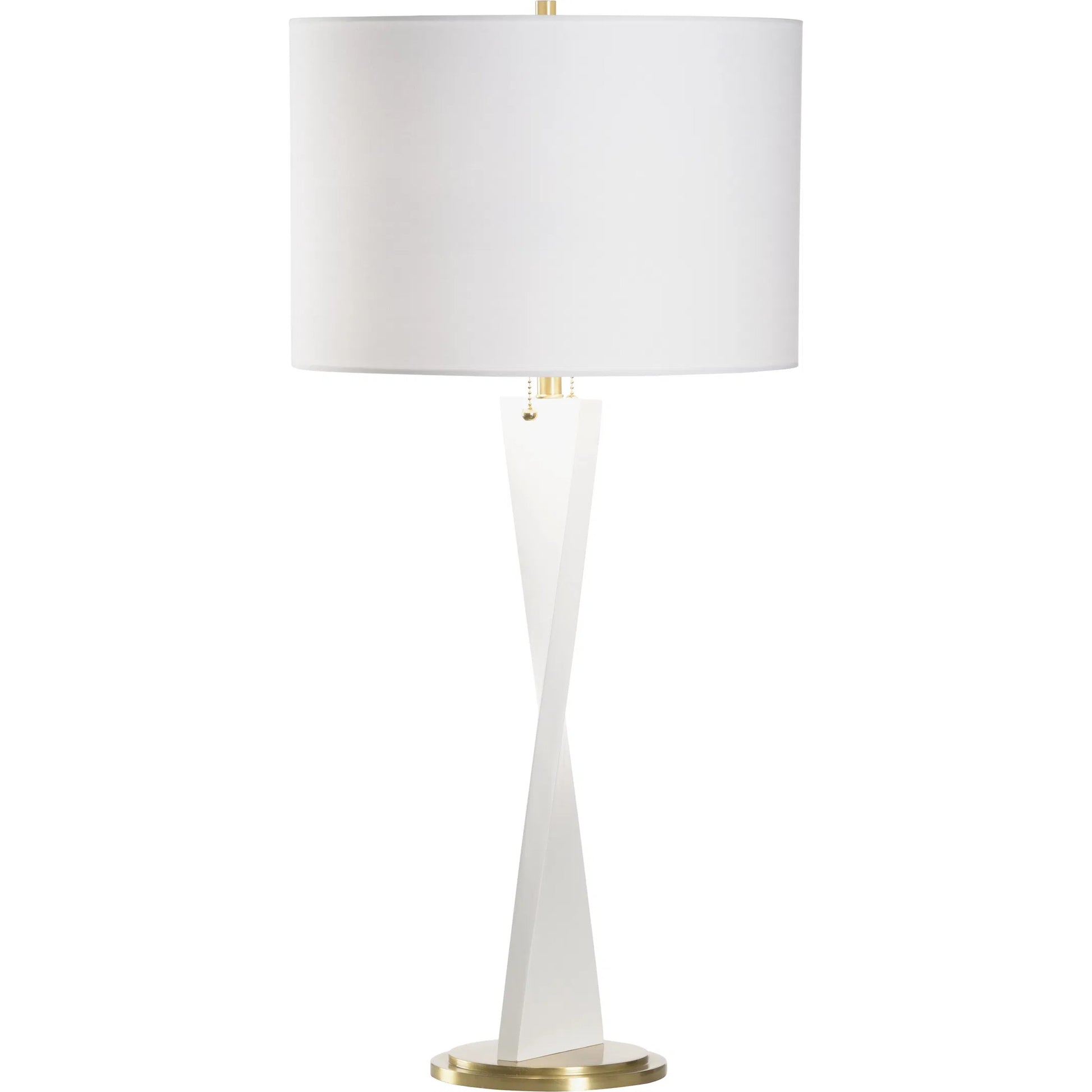 Elin Table Lamp by Wildwood in white, cream, gold and white, antique brass. Made from unique in a unique style.