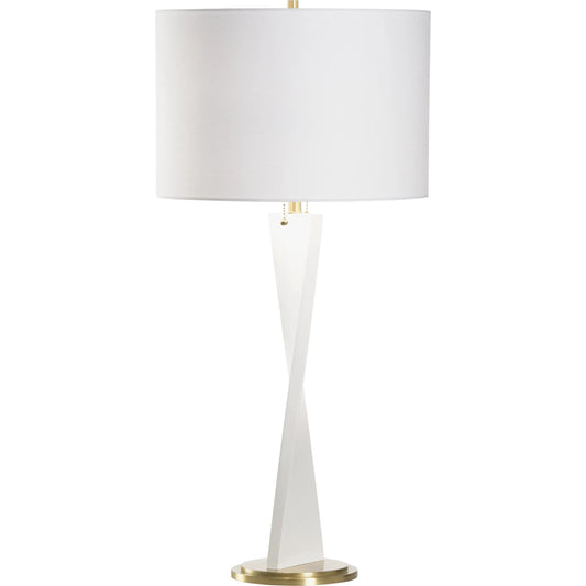Elin Table Lamp by Wildwood in white, cream, gold. Made from unique in a unique style.