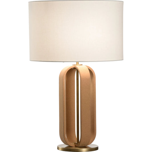 Ovalay Cork Table Lamp by Wildwood in brown, gold. Made from unique in a unique style.