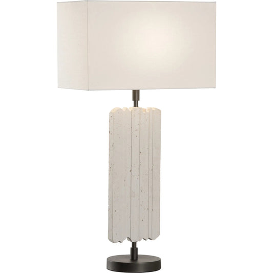 Excalibur Lamp by Wildwood in white, cream, brown. Made from unique in a unique style.