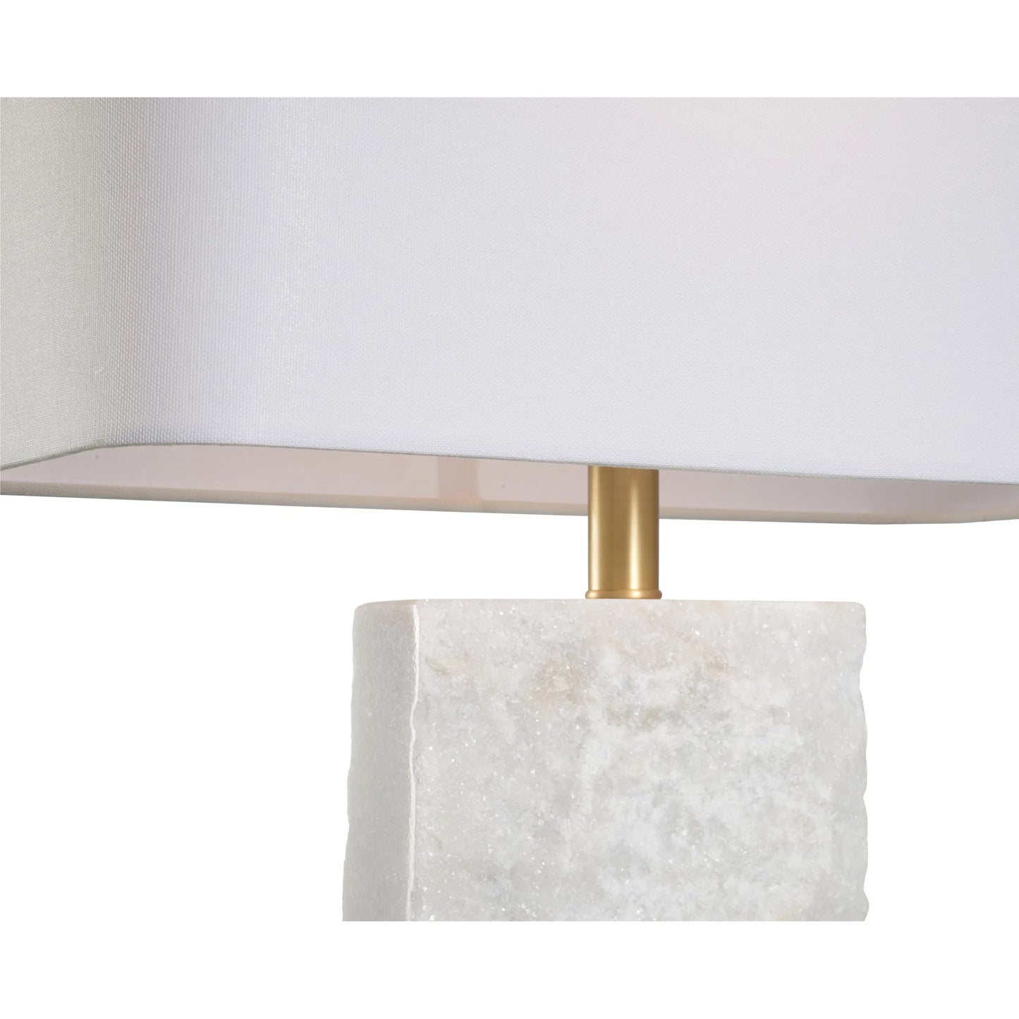002 SI-2335174 | Closeup | Gwen Lamp by Wildwood in white, cream, gold and natural white, antique brass. Made from unique in a modern style.