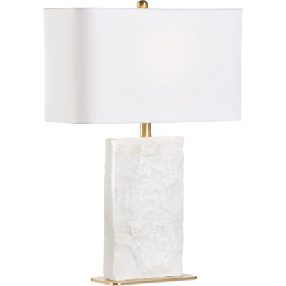 Gwen Lamp by Wildwood in white, cream, gold and natural white, antique brass. Made from unique in a modern style.