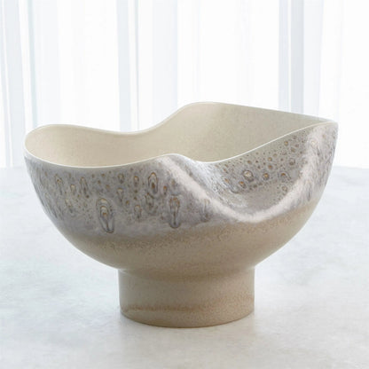 Cream Rises Dented Vase by Global Views in cream and ivory. Made from unique in a modern style.